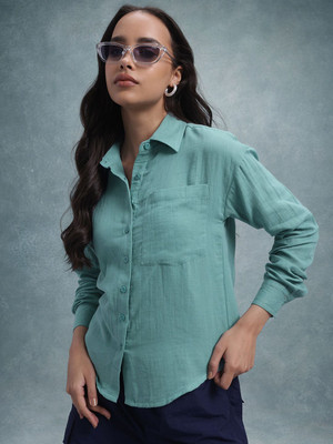 Roadster Women Solid Casual Brown Shirt