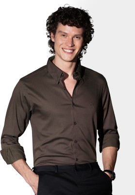 BEYOUNG Men Solid Formal Brown Shirt