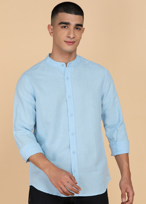 United Colors of Benetton Men Solid Casual Blue Shirt
