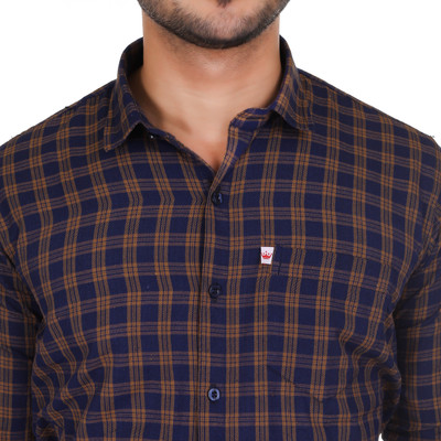 Arthz Fab Trend Men Checkered Casual Blue, Dark Blue Shirt