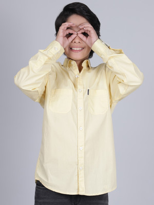 CANTABIL Boys Solid Casual Yellow Shirt