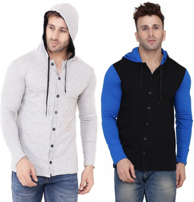 Trendfull Men Self Design Casual Multicolor Shirt(Pack of 2)