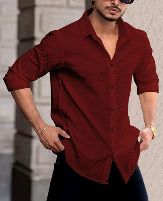 kartix Men Solid Casual Blue Shirt