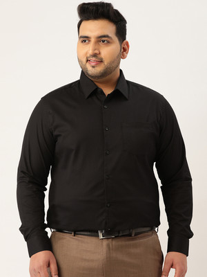 METRONAUT PLUS Men Solid Formal Black Shirt