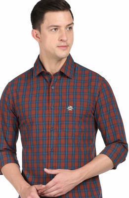 U.S. POLO ASSN. Men Checkered Casual Red Shirt