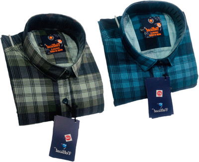 Vellical Men Checkered Casual Multicolor Shirt(Pack of 2)