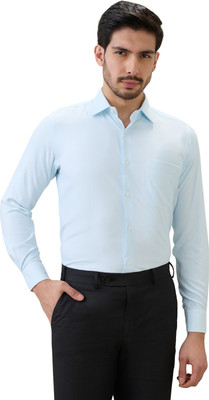 Raymond Men Solid Formal Green Shirt