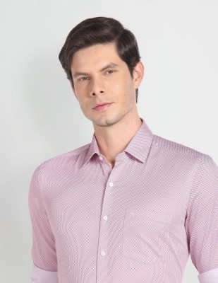 ARROW Men Printed Formal Pink Shirt