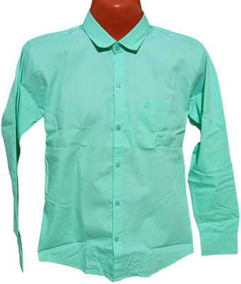 Spaark Men Solid Formal Light Green Shirt