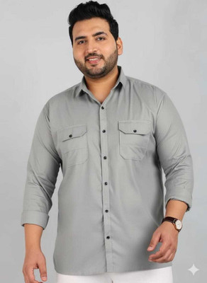 METRONAUT PLUS Men Solid Casual Grey Shirt