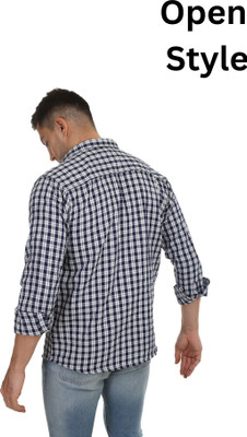 Arthz Fashion Trend Men Checkered Casual Black, White Shirt