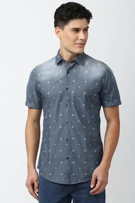 PETER ENGLAND Men Printed Casual Grey Shirt