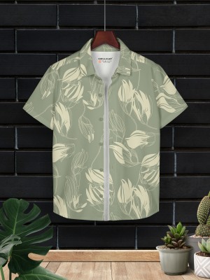 Hellcat Boys Printed Casual Light Green Shirt