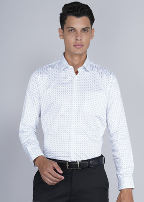 VAN HEUSEN Men Printed Formal Blue, White Shirt