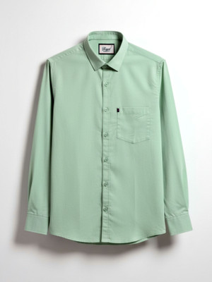 ONMAS Men Solid Casual Light Green Shirt
