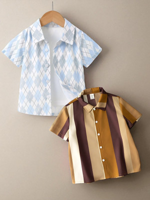 KIDOOZA Boys Printed, Striped Casual Multicolor Shirt