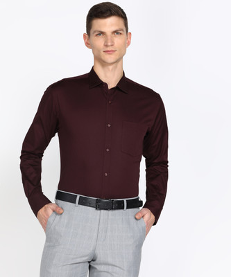PARK AVENUE Men Solid Formal Purple Shirt
