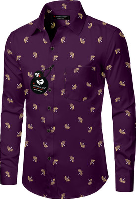 SHREE VASTRAHOUSE Men Graphic Print Casual Purple Shirt