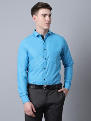 Majestic Man Men Solid Formal Light Green Shirt