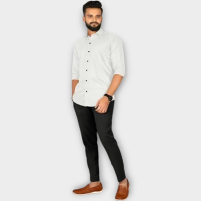 HENDRIX FASHION TREND Men Self Design Casual White Shirt