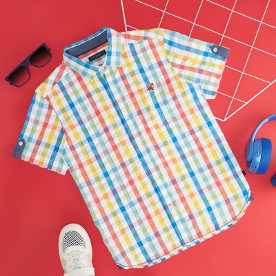 Pantaloons Junior Boys Checkered Casual Yellow Shirt