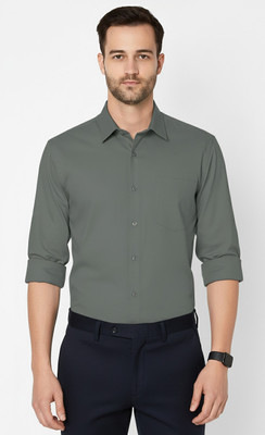 trinay creations Men Solid Casual Grey Shirt