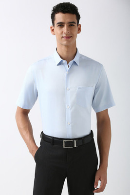 PETER ENGLAND Men Solid Formal Blue Shirt