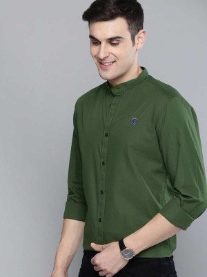 FUBAR Men Solid Casual Green Shirt