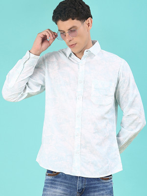 V-MART Men Printed Casual Green, White Shirt