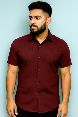 mx fashion Men Solid Casual Black Shirt