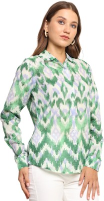 IHA TRENDZ Women Printed Casual Green Shirt