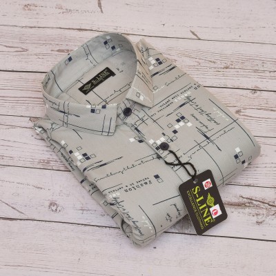 SHIRTZONE Men Printed Casual Grey Shirt