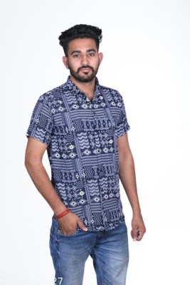 Shivina Creation Men Printed Casual Blue Shirt