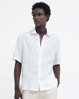 RARE RABBIT Men Solid Casual White Shirt