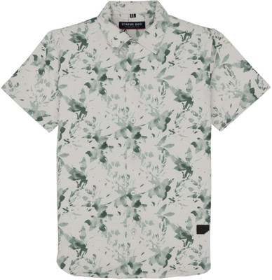 Status Quo Boys Printed Casual Green Shirt