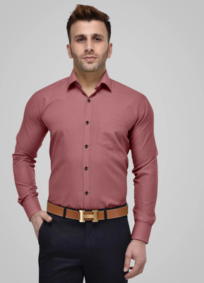 SHIRTTWALIYA Men Solid Casual Pink Shirt