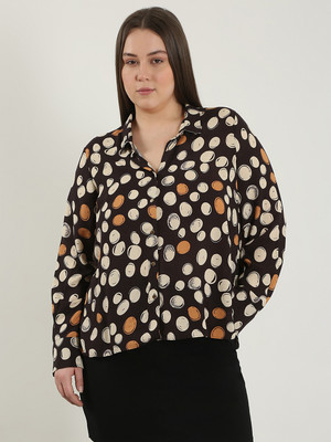 Vero Moda Curve Women Printed Casual Brown Shirt