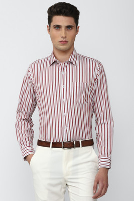 VAN HEUSEN Men Striped Formal Pink Shirt