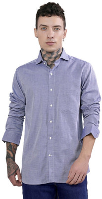 HOC Men Self Design Casual Purple, White Shirt