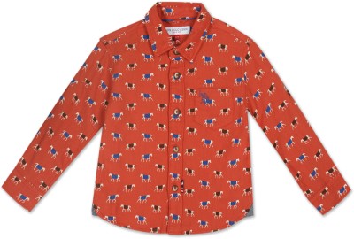 U.S. POLO ASSN. Boys Printed Casual Red Shirt