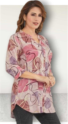KAUTAQI Women Printed Casual Multicolor Shirt