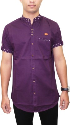 KUONS AVENUE Men Solid Casual Purple Shirt