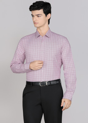 ARROW Men Checkered Formal Pink Shirt