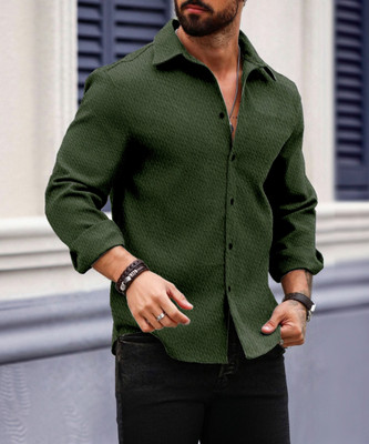 Force Men Solid Casual Beige Shirt
