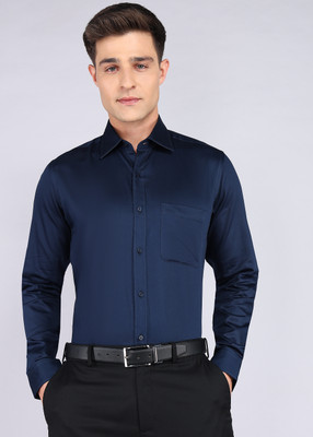 Raymond Men Solid Formal Dark Blue Shirt