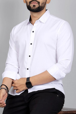 METRONAUT Men Solid Casual White Shirt