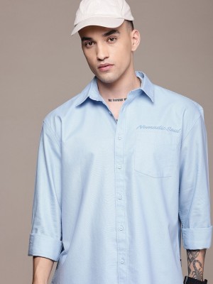 Roadster Men Solid Casual Blue Shirt