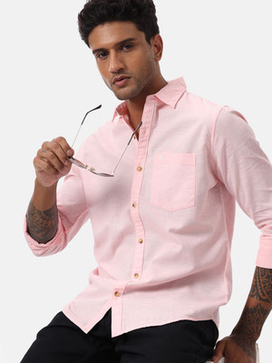 WROGN Men Solid Casual Pink Shirt