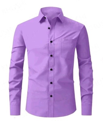 UNNATI TRENDS Men Solid Formal Purple Shirt