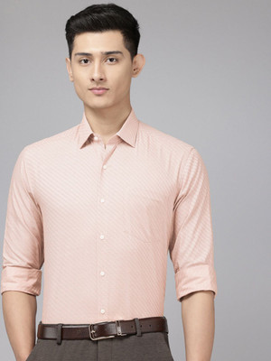 ARROW Men Checkered Formal Orange Shirt